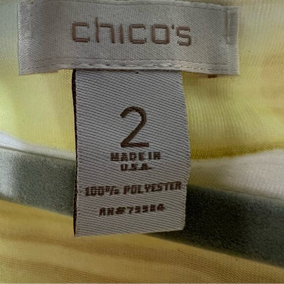 Chicos Tropical Print 3/4 Sleeve Top Size 2 - Picture 10 of 12